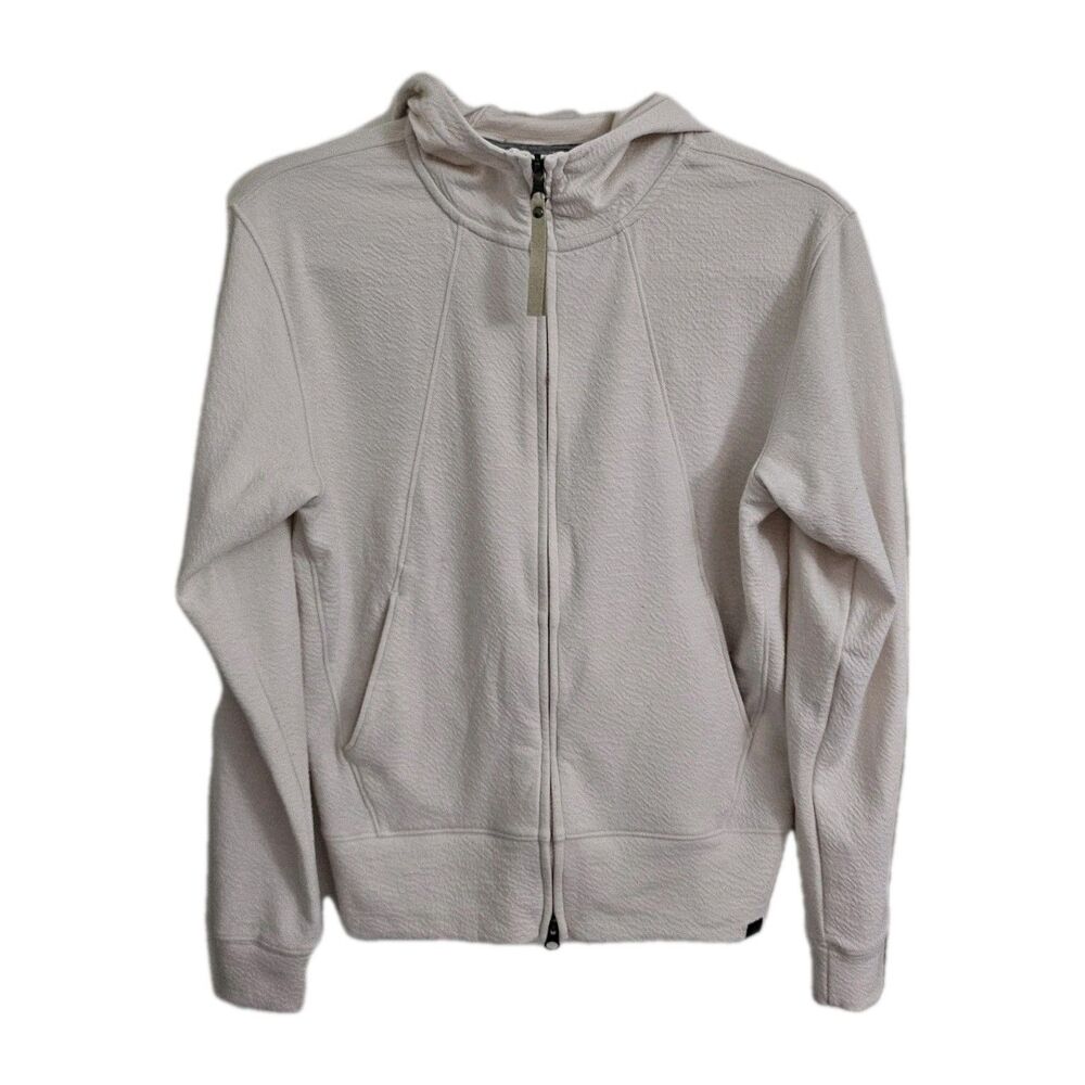 PrAna Sunrise Jacket Womens Small Cream Full Zip‎ Hoodie Outdoor Stretch Pockets